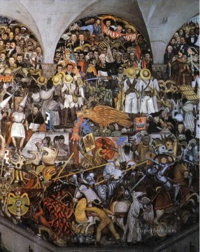 Diego Rivera Painting - la historia de mexico 1935 diego rivera